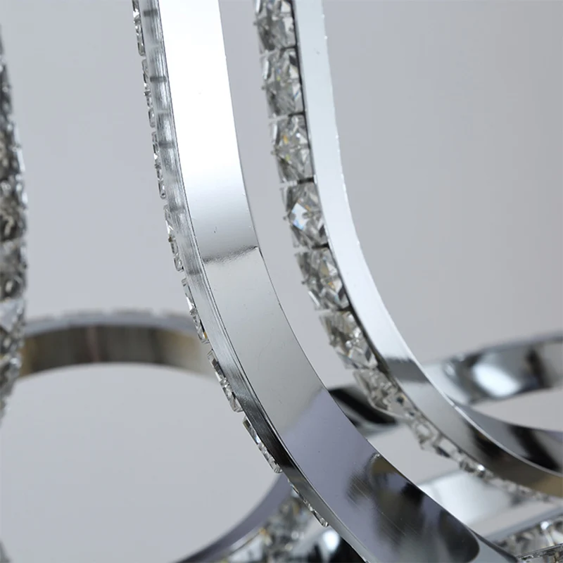 Suspension torsadée chromée modernisme lustre suspendu en métal et cristal LED en lumière chaude/blanche Clearhalo