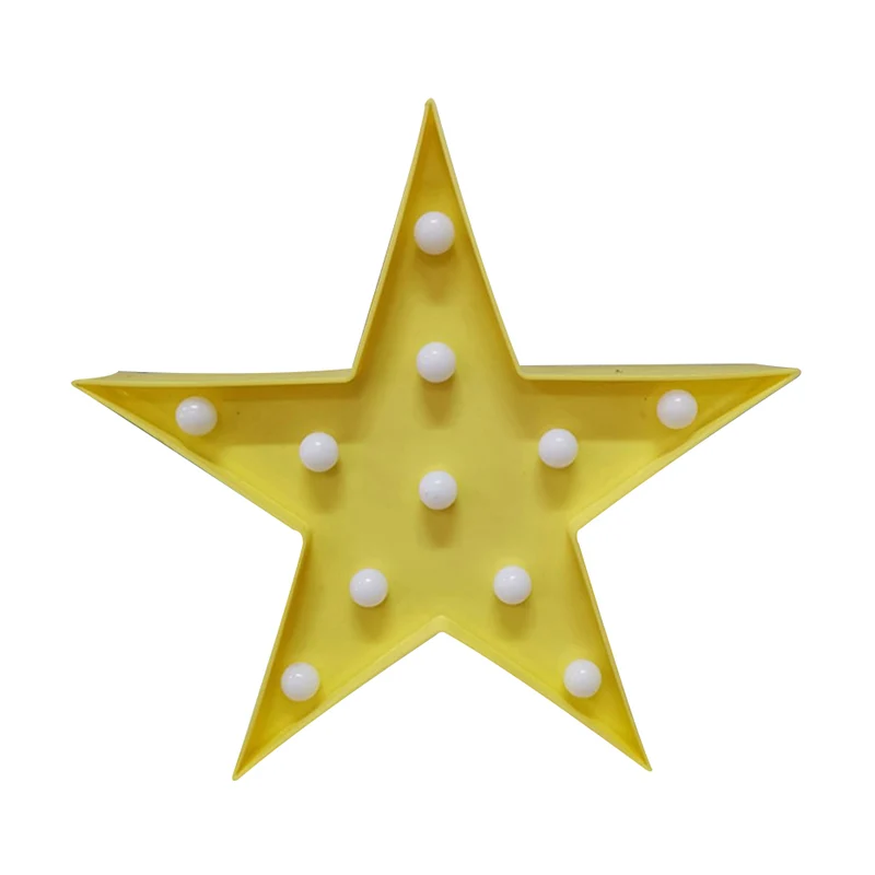 Table de nuit pentagramme en plastique, éclairage minimaliste, lampe de nuit LED pour chambre de filles Clearhalo
