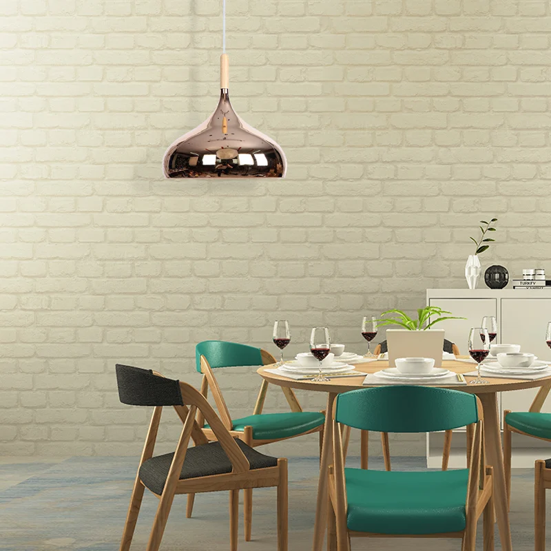 1 tête bol abat-jour pendentif éclairage moderniste élégant Chrome/or/or Rose métallique suspension pour Table à manger Cl...