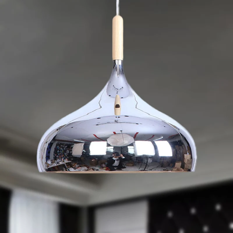 1 tête bol abat-jour pendentif éclairage moderniste élégant Chrome/or/or Rose métallique suspension pour Table à manger Cl...