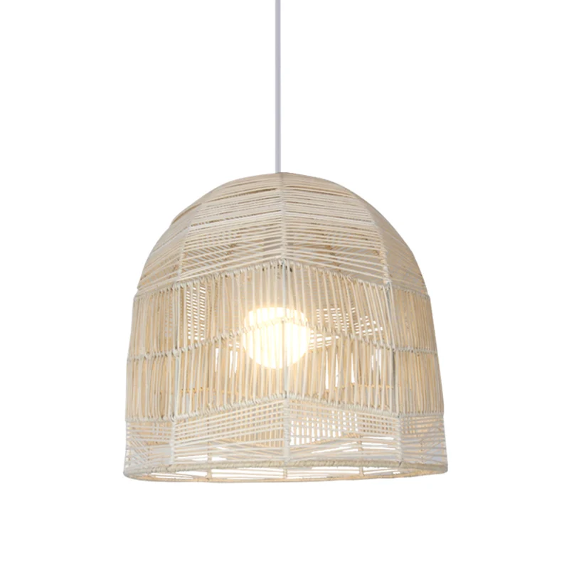 1 tête panier pendentif éclairage chinois bambou plafond suspension en bois pour restaurant Clearhalo