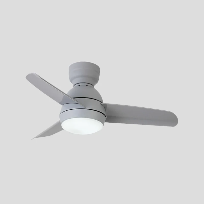 Ventilateur suspendu rond à LED, éclairage moderne, finition blanc/noir/rose, acrylique, 3 pales, lampe semi-encastrée ave...