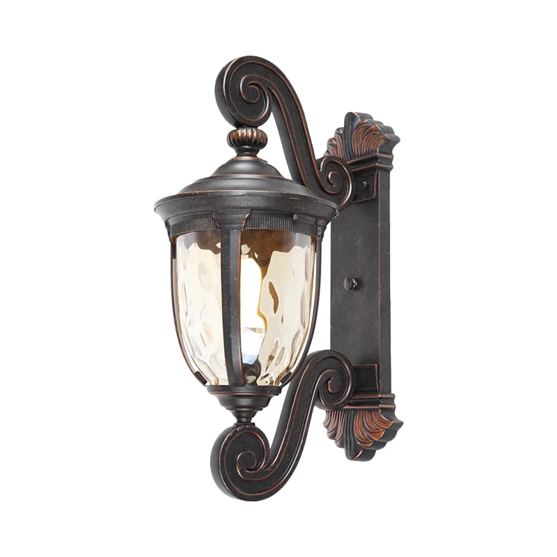 Verre d'eau ambré marron-noir applique urne abat-jour 1 ampoule idées d'éclairage mural traditionnel Clearhalo