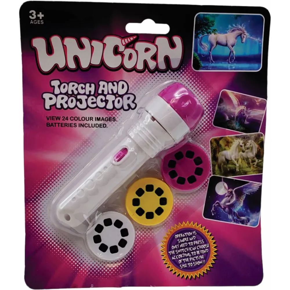 Lampe Torche et Projecteur - Licorne 4.5po 3 Ans+ CLS