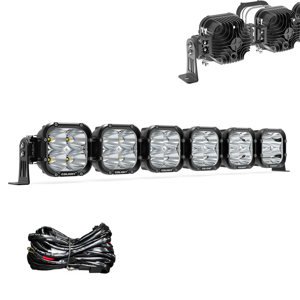 COLIGHT Barre lumineuse carrée LED de conduite en série Cube4 de 32 pouces - 6 lampes raccordables CO LIGHT