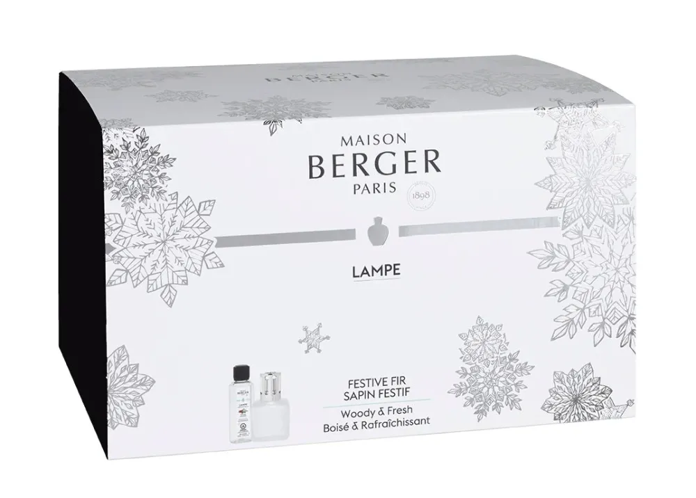 Coffret Maison Berger lampe carrée avec recharge sapin festif 250 ml
