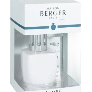Coffret Maison Berger lampe June blanche avec recharge Thé blanc pureté 250 ml