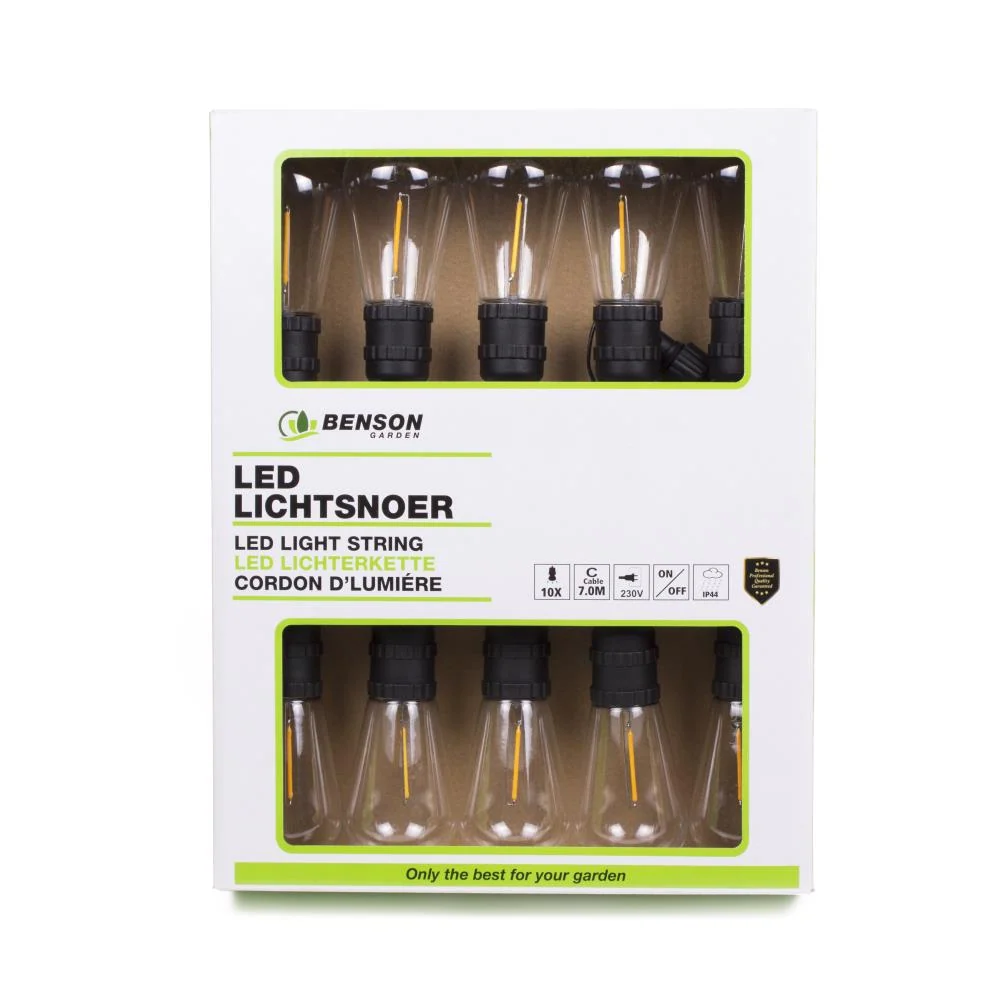 Cordon d'lumière 10 pcs 7 m adapter