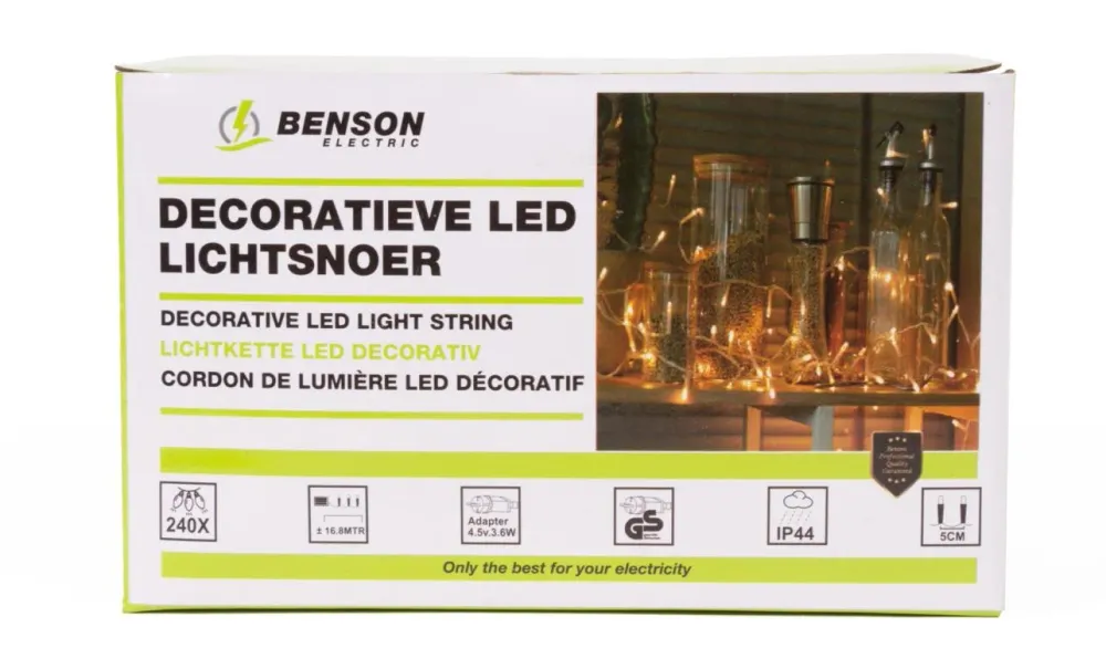Cordon de lumière déco 240 micro LED 16,8 m IP44