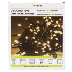 Cordon de lumière décoratif blanc 100 LED 11.2 m
