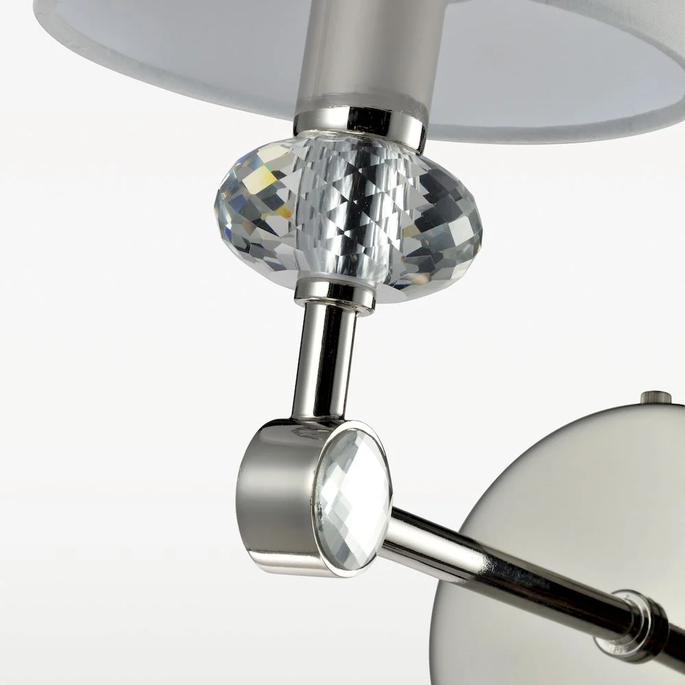 Applique murale CosmoLight Doha 1L nickel E14, H 30 cm