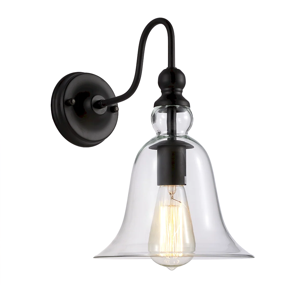 Applique murale CosmoLight Paris 1L noire E27