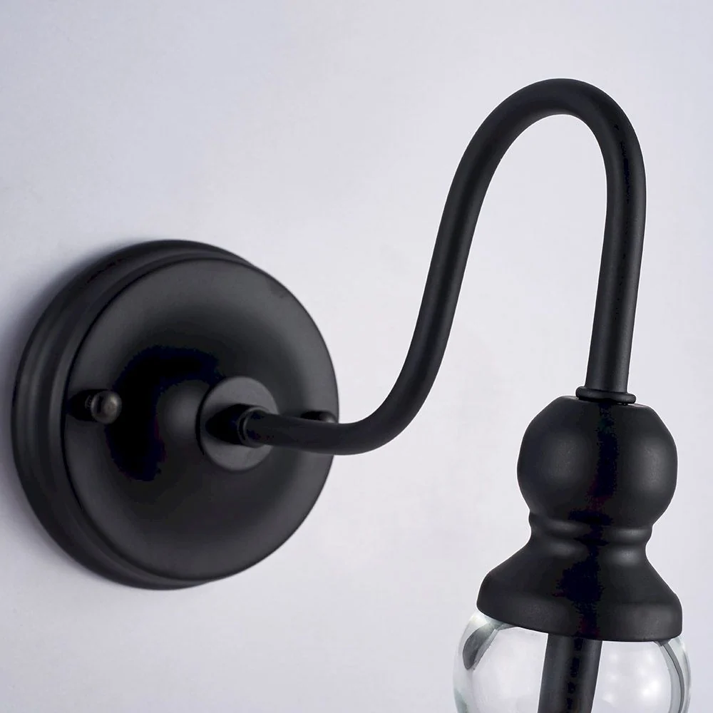 Applique murale CosmoLight Paris 1L noire E27