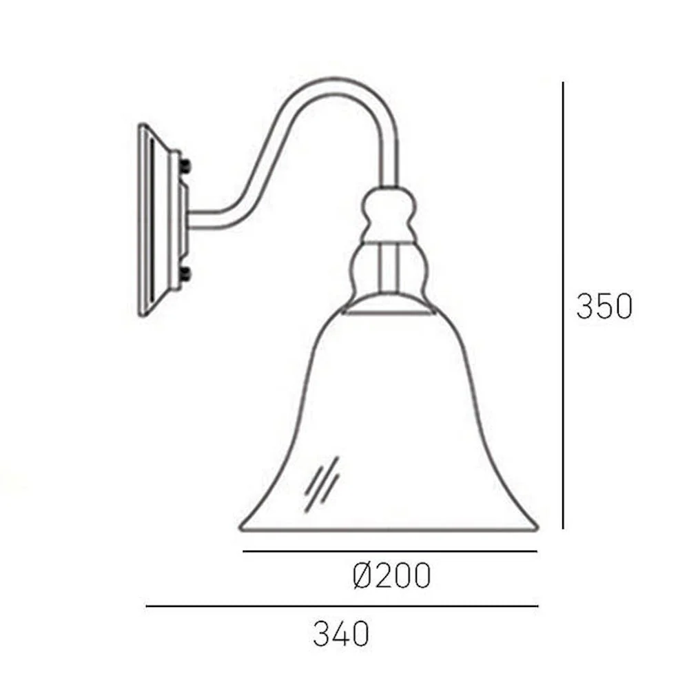 Applique murale CosmoLight Paris 1L noire E27