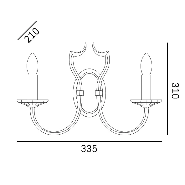 Applique murale CosmoLight RIGA 2L E14, L 33,5 cm