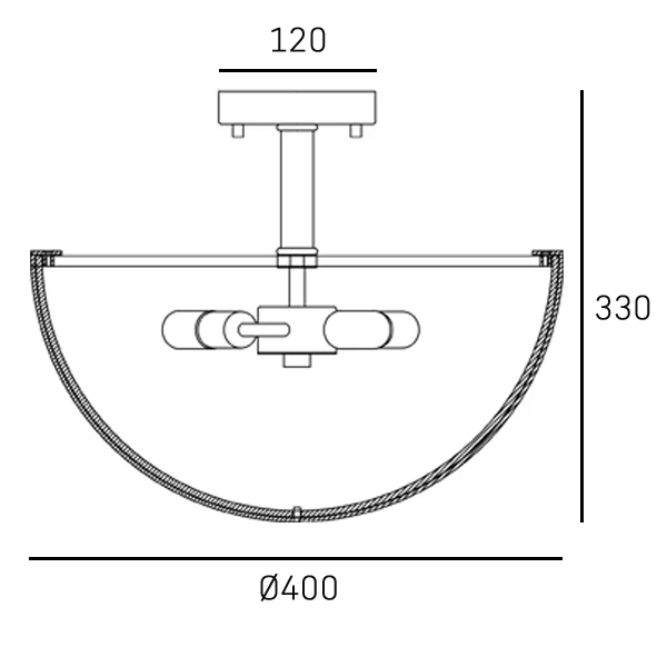 Ceiling lamp CosmoLight Drayton 3L E27 brass
