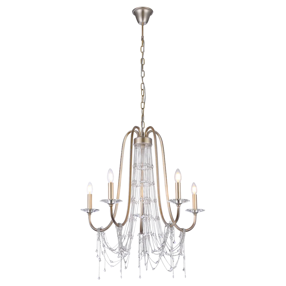 Lustre CosmoLight Madrid 5L en cristal et métal, douille E14