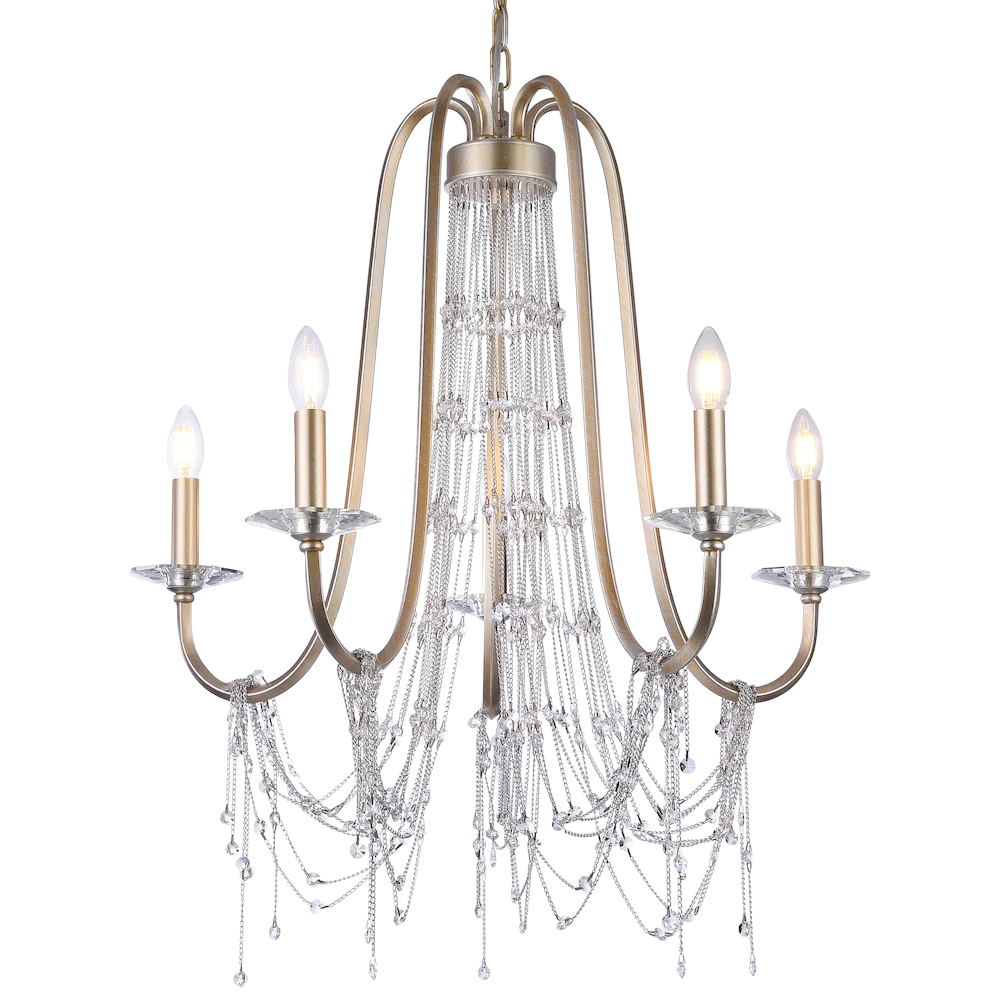 Lustre CosmoLight Madrid 5L en cristal et métal, douille E14