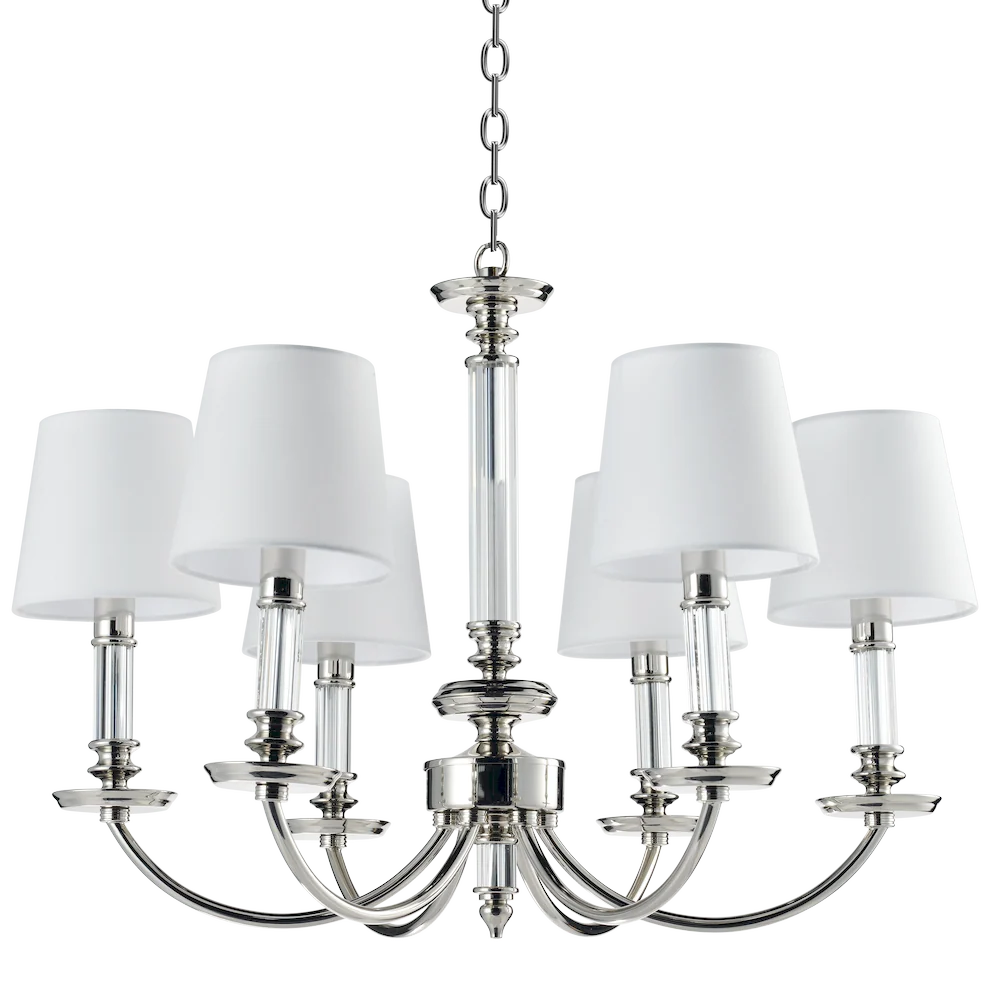 Lustre CosmoLight Siena 6L nickel, douille E14, diamètre 70 cm