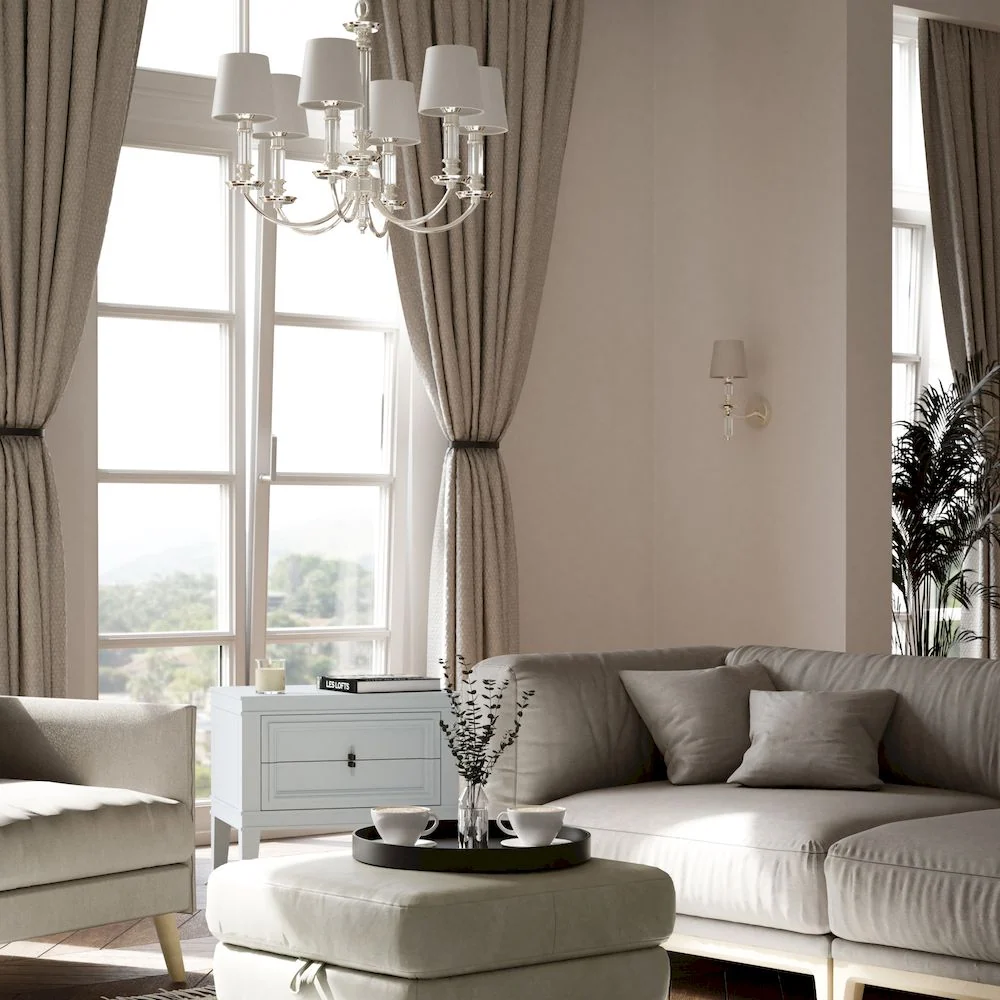 Lustre CosmoLight Siena 6L nickel, douille E14, diamètre 70 cm