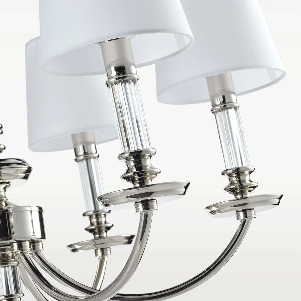 Lustre CosmoLight Siena 6L nickel, douille E14, diamètre 70 cm
