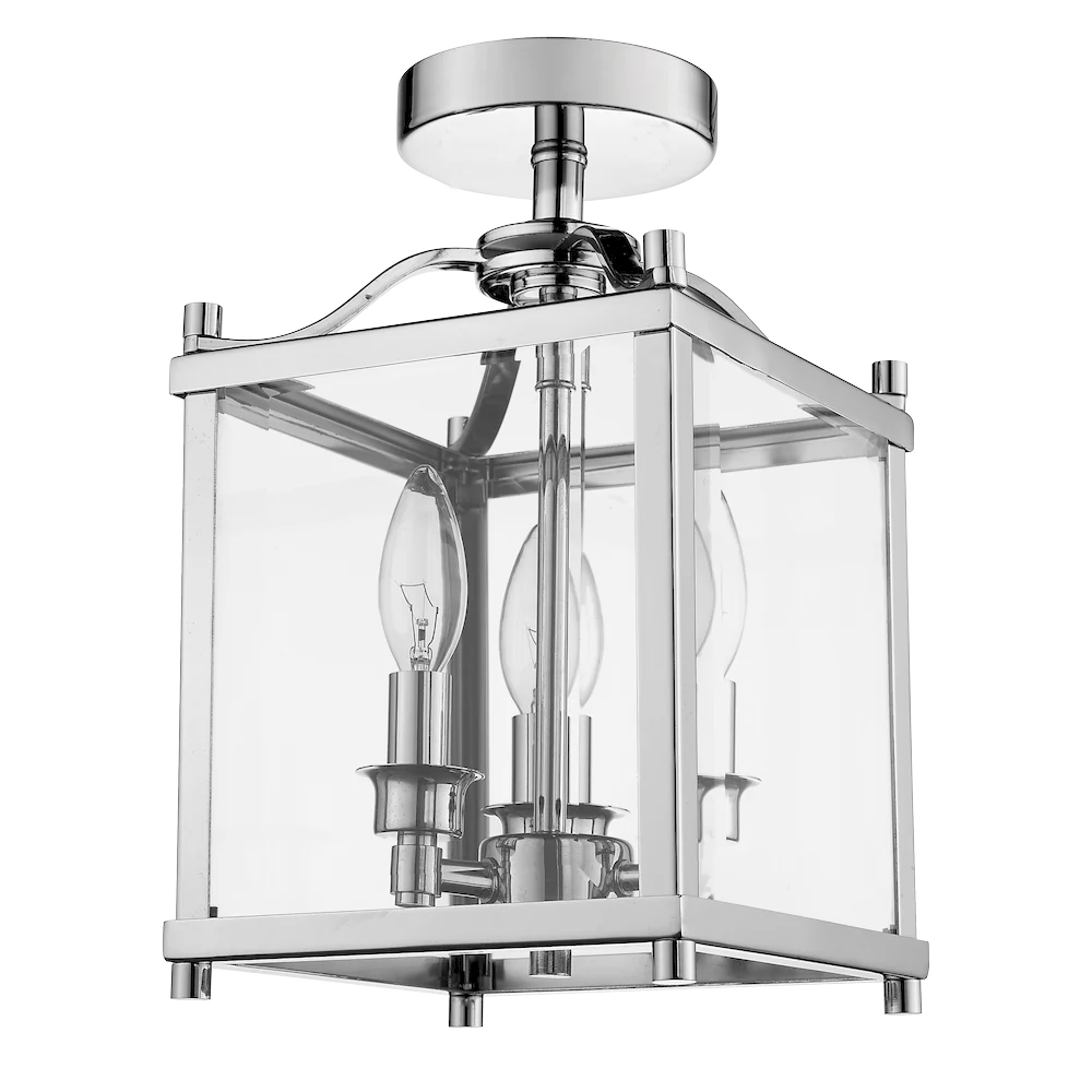 Plafonnier CosmoLight New York 3L chromé, H 33,5 cm