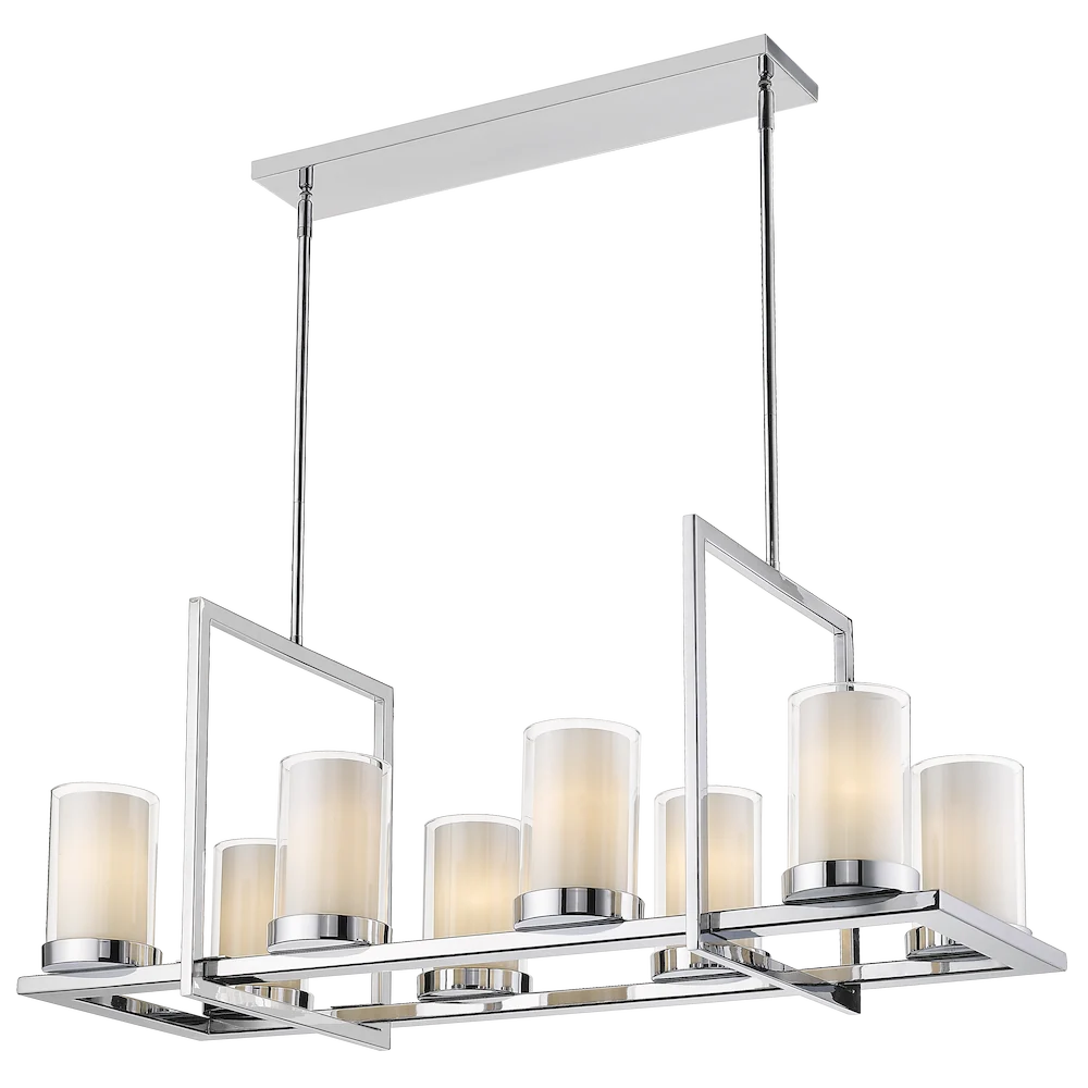 Suspension linéaire CosmoLight Miami 8L, chromée, largeur 99 cm
