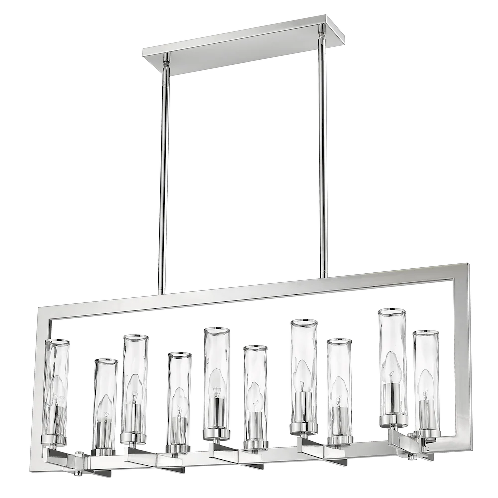 Suspension linéaire CosmoLight Oxford 10L, nickel, largeur 96 cm