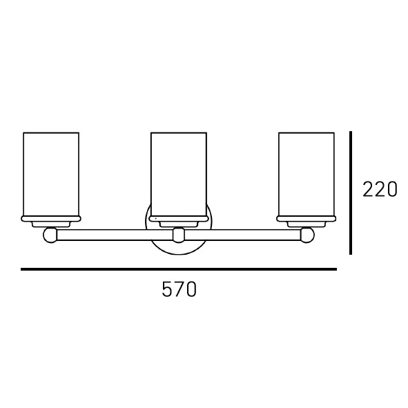 Vanity wall lamp CosmoLight Jersey 3L E27 satin nickel