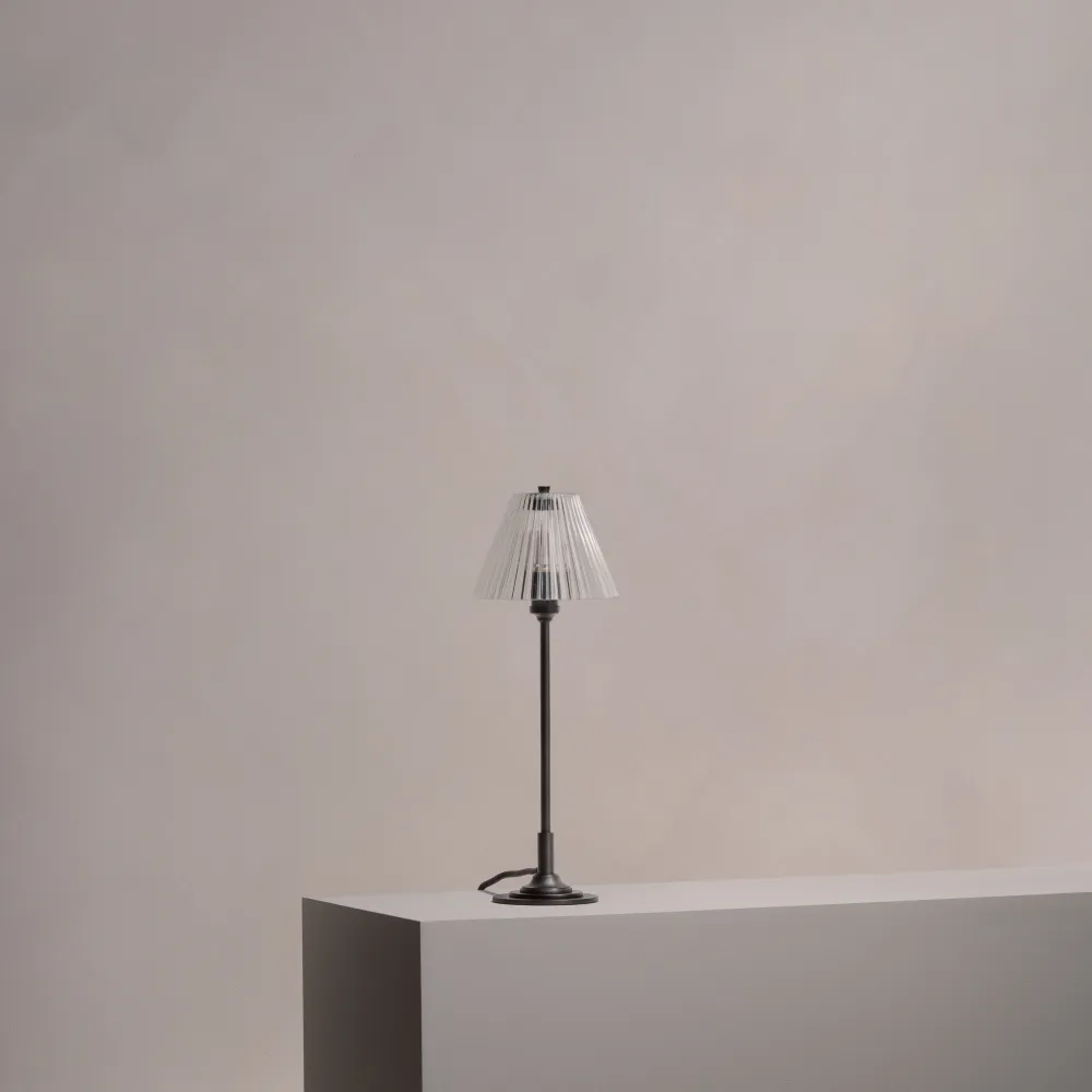 Cotswold Petite Lampe de Table Verre Cannelé - Bronze