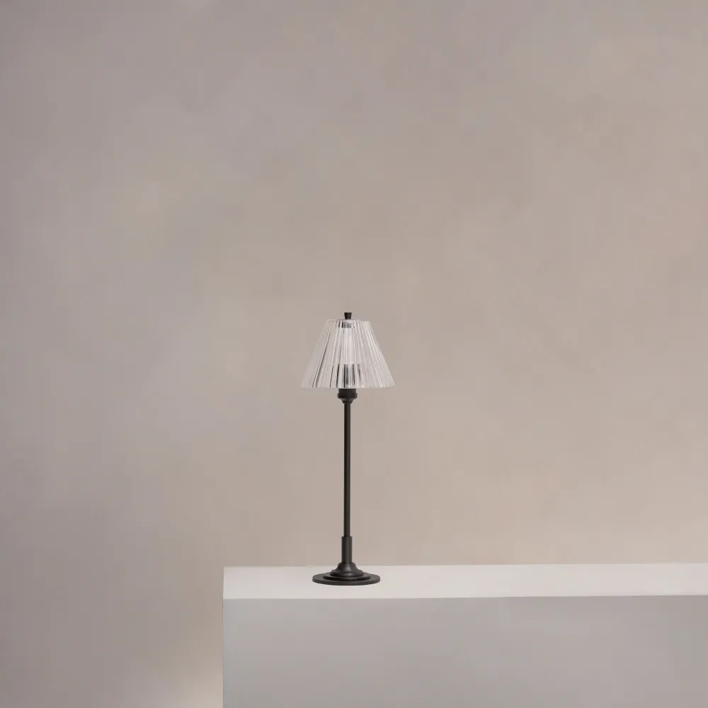 Cotswold Petite Lampe de Table Verre Cannelé - Bronze