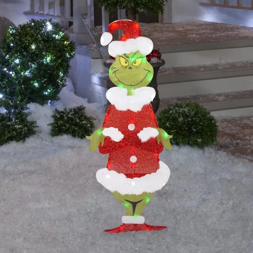 TWINKLON – Décoration de jardin festive Grinch avec éclairage LED pour une ambiance de Noël en extérieur A Cozey Maison