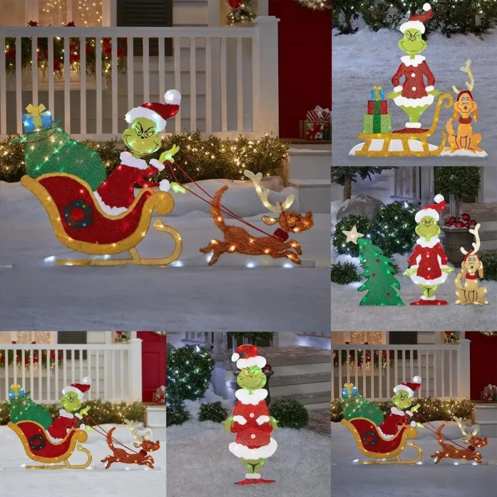 TWINKLON – Décoration de jardin festive Grinch avec éclairage LED pour une ambiance de Noël en extérieur A Cozey Maison