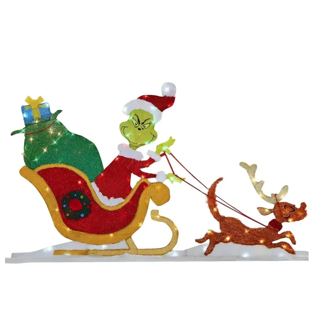TWINKLON – Décoration de jardin festive Grinch avec éclairage LED pour une ambiance de Noël en extérieur A Cozey Maison