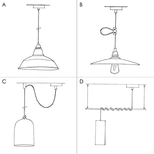 Suspension fabriquée en Italie avec câble Textile, Abat-Jour Coupe en céramique et Finition en métal - sans Ampoule, Rouge...