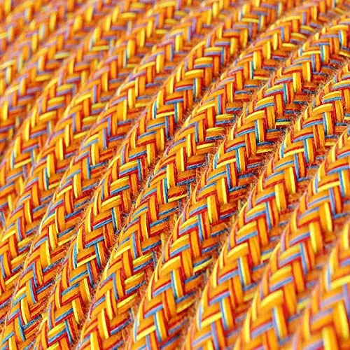 Suspension fabriquée en Italie avec câble Textile, Abat-Jour Coupe en céramique et Finition en métal - sans Ampoule, Rouge...