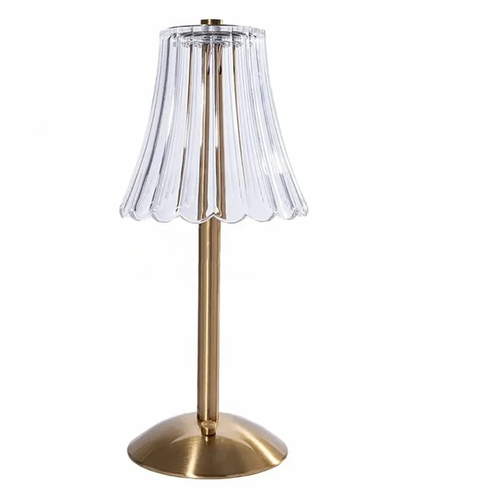 CristalLumi - Lampe de Bureau Rechargeable en Cristal, Dimmable et Douce pour les Yeux