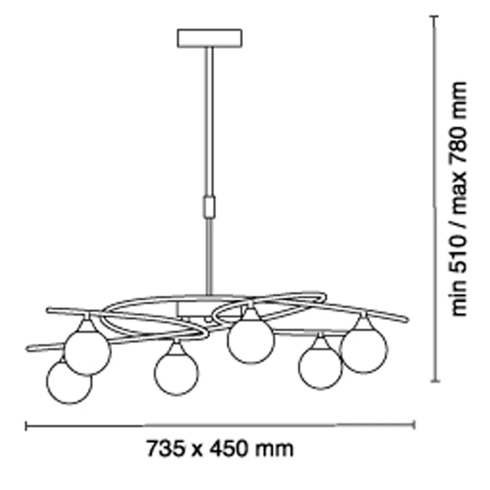 Suspension CristalRecord Lotto 6L Chrome