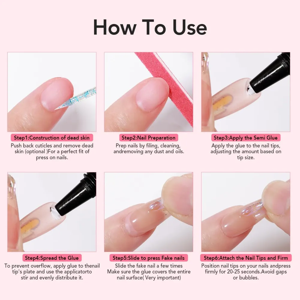 Colle Ongles Semi-Solide Curvlife 10 g + Dissolvant 10 ml – Pose Sans Lampe UV, Séchage Rapide