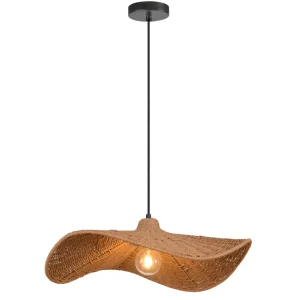 SMA-241P-MB 1LT Pendant, w/ Wavy Wicker Shade Dainolite