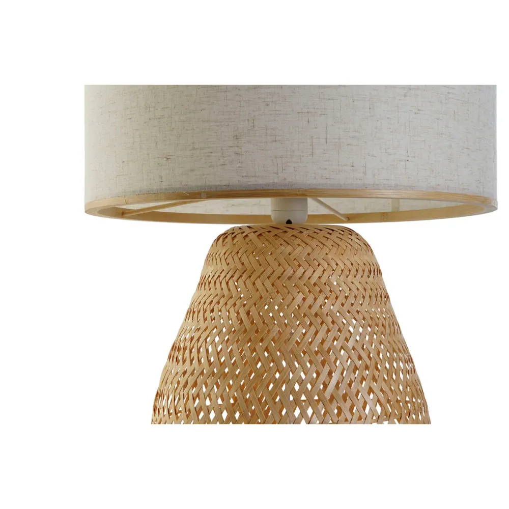 Lampe de bureau DKD Home Decor Marron Naturel Bambou 50 W 220 V 40 x 40 x 71 cm