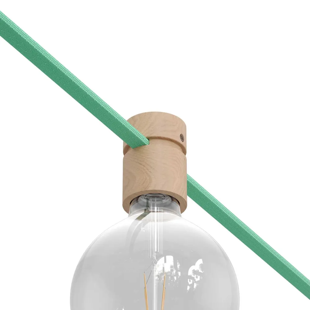 Douille en bois pour câble pour guirlande lumineuse et système Filé. Made Italy - Neutre