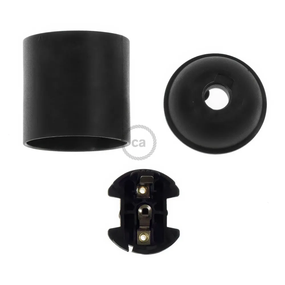 Douille d'ampoule Bakélite phénolique noire - Partie de lampe E26 UL avec mise à la terre