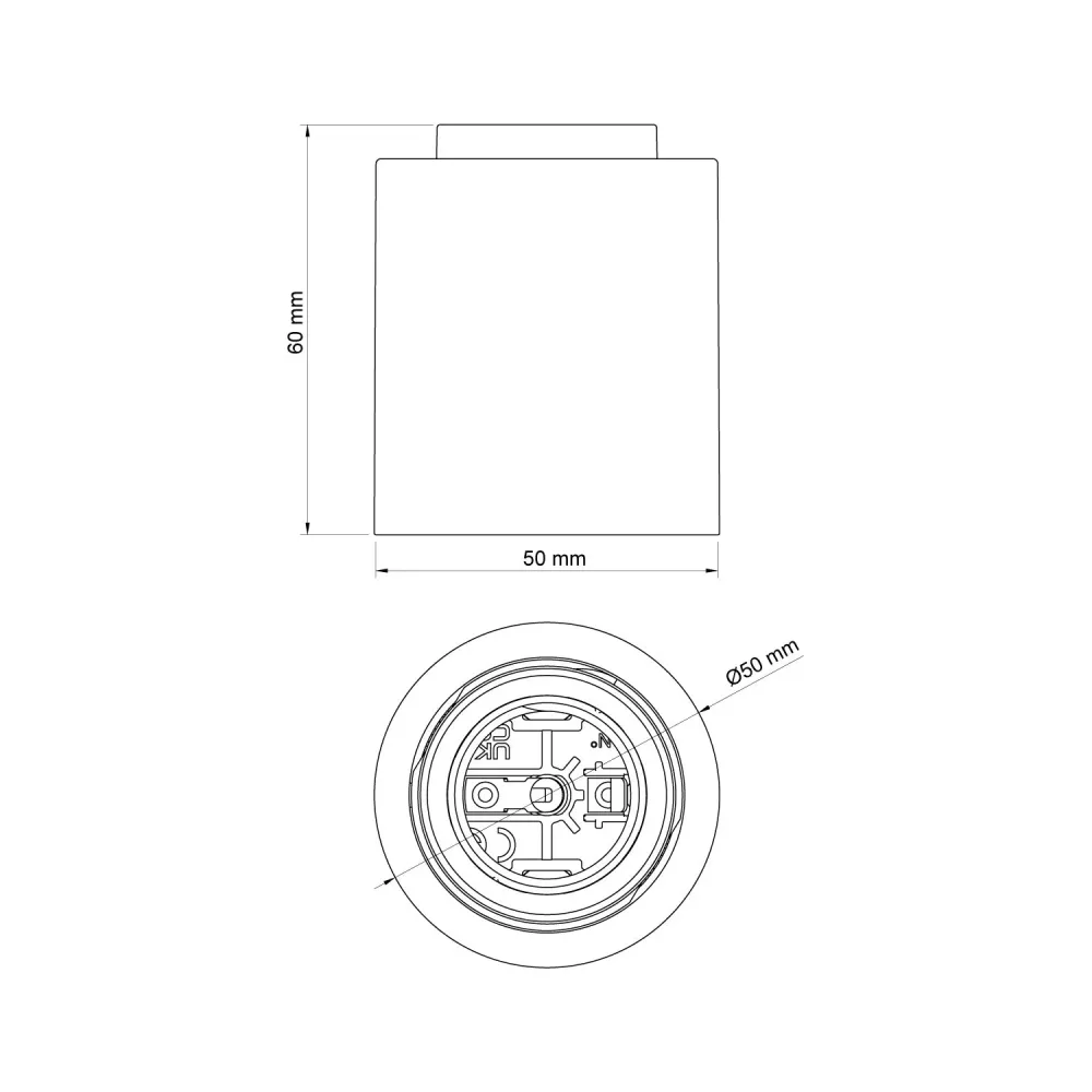 Douille E27 noire murale ou plafond - Étanche IP44