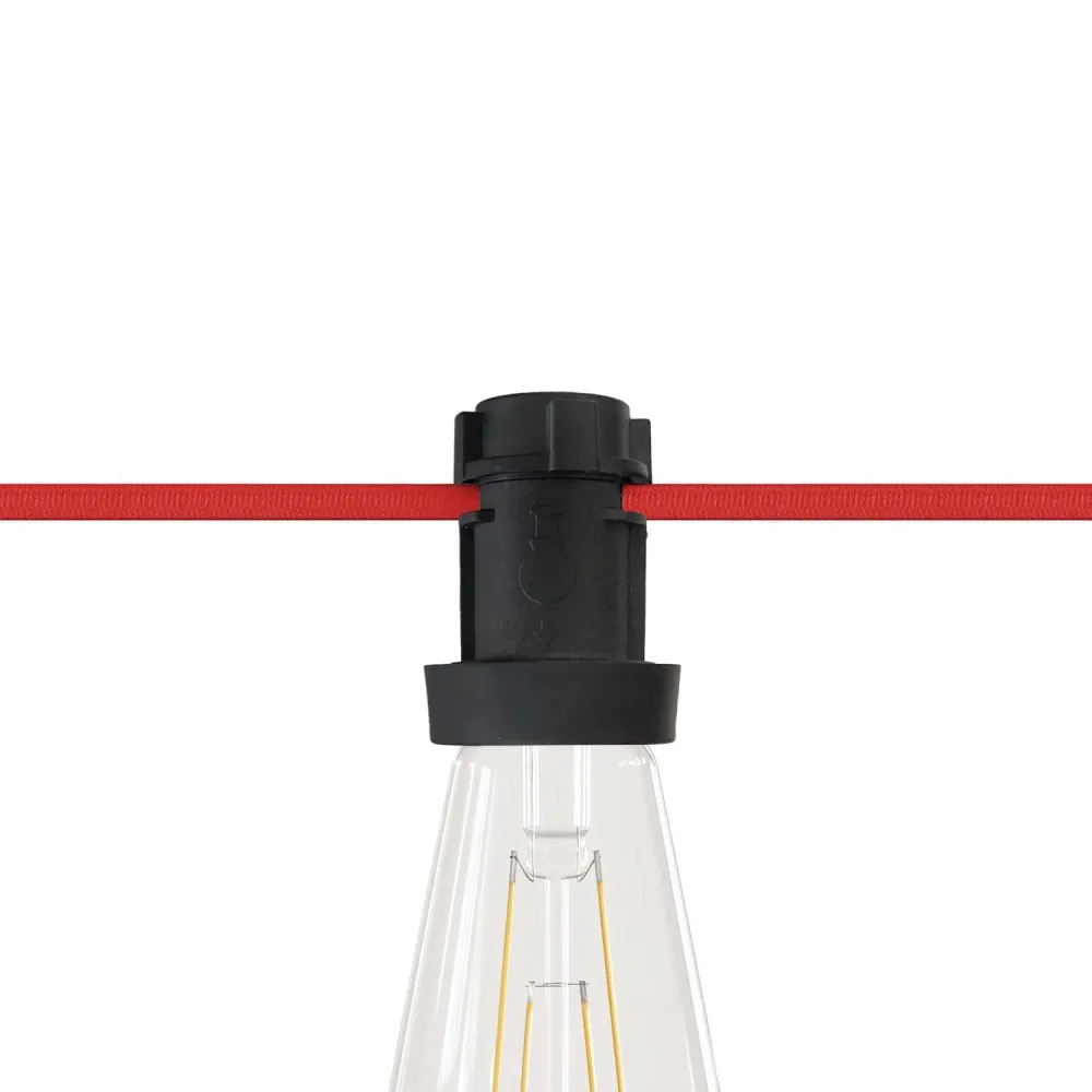 Douille E27 pour système de guirlandes lumineuses Lumet en thermoplastique noir