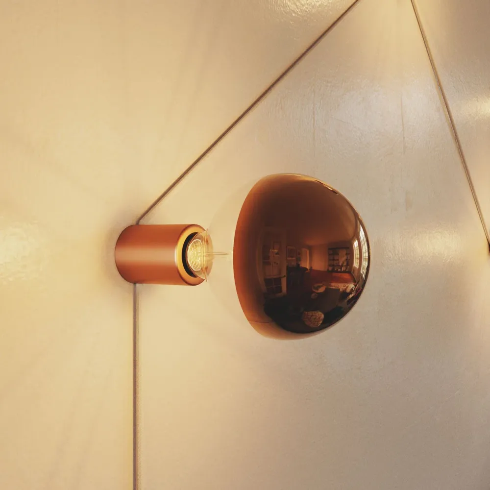 Douille E27 Spostaluce en métal pour mur ou plafond - Cuivre satiné
