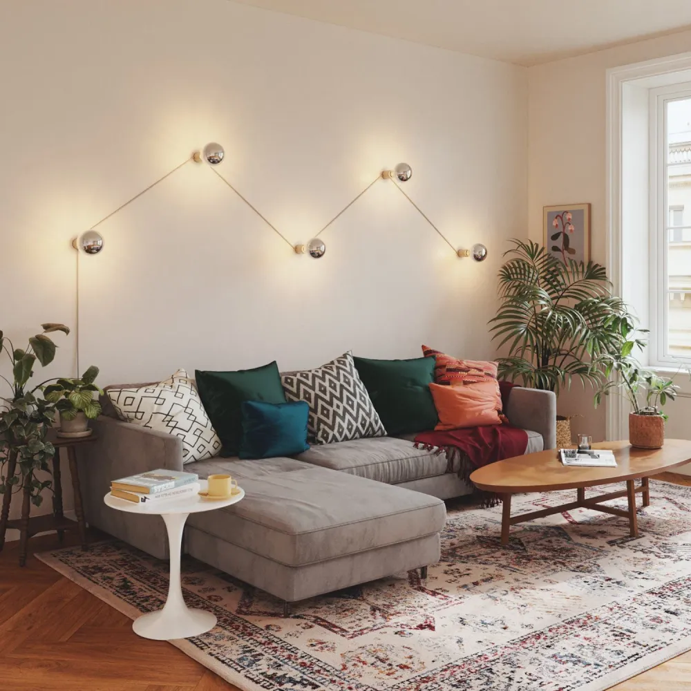Douille E27 Spostaluce en métal pour mur ou plafond - Titane satiné