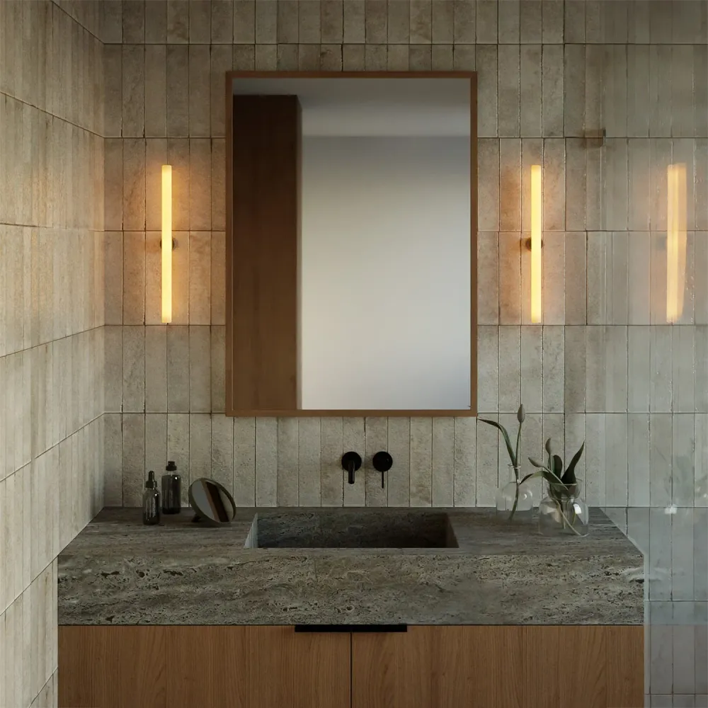 Douille esse14 murale ou plafond avec raccord S14d - Étanche IP44 - Effet Wengé