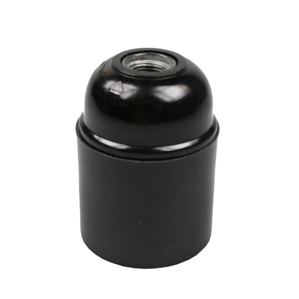 Douille lampe E27 noir bakelite