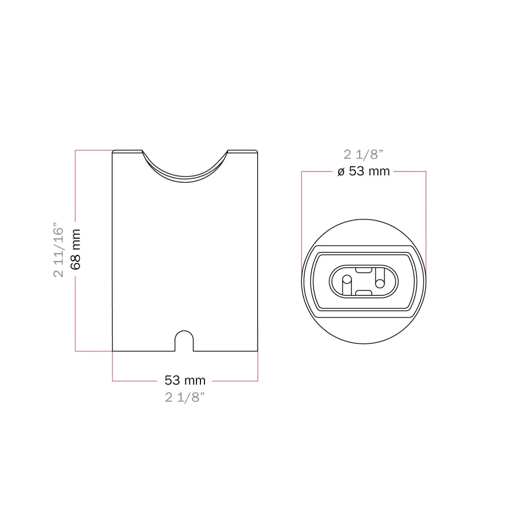 Douille S14d Spostaluce en métal pour mur ou plafond - Titane satiné